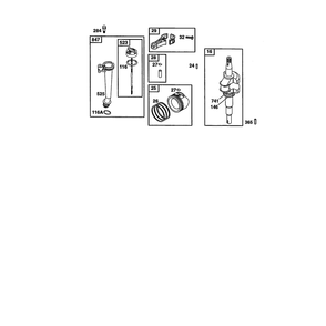 Crankshaft/Dipstick Diagram and Parts List for 121602-0190  Briggs and Stratton Engine